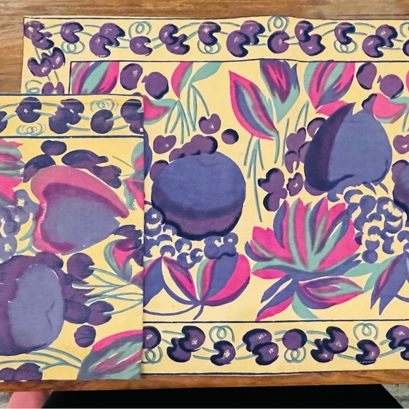 Floral place mats 100% cotton with napkins, Set of 8 Made in India. - Picture 3 of 6